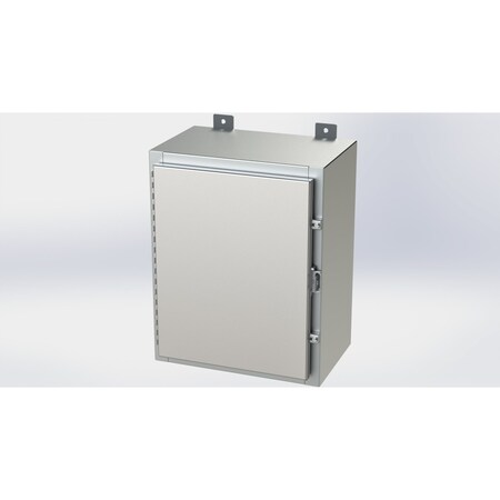 Saginaw Control & Engineering Padlockable Hasp Electrical Enclosures, 20 in H, 10 in D, 16 in W, NEMA 4X, 316 Stainless Steel SCE-20H1610SS6LP